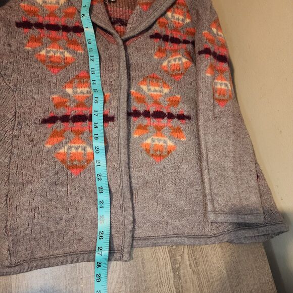 We The Free People Aztec Cardigan Sweater Womens Medium Wool Southwestern - Picture 11 of 13